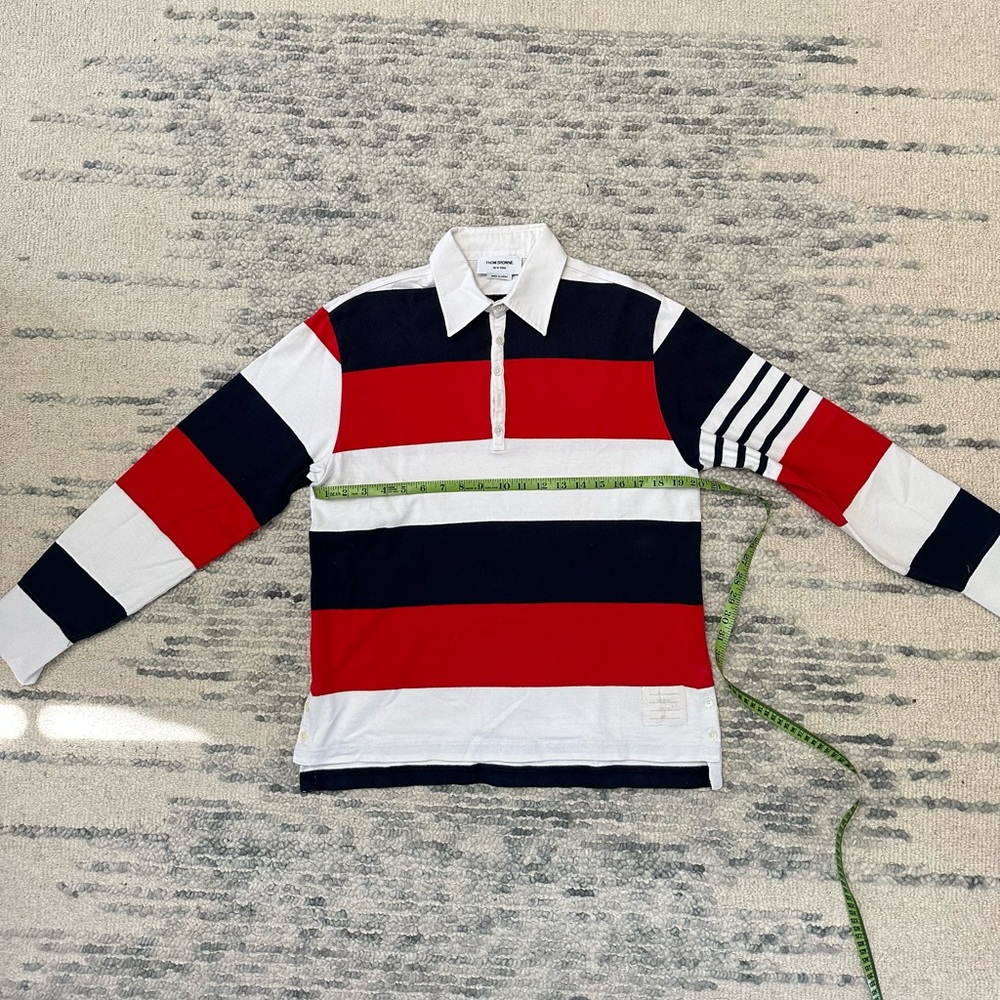 Thom Browne Striped Long Sleeve Rugby Polo Shirt